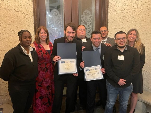 Five Towns College group attending the 2023 Press Club of Long Island Media Awards.