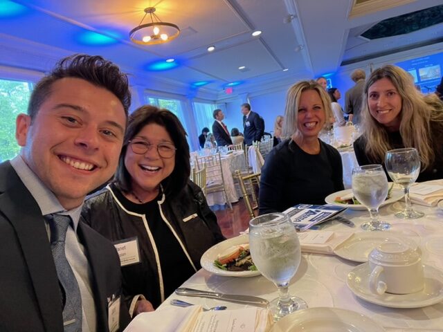 Five Towns College students and faculty enjoying dinner at the 2023 Press Club of Long Island Media Awards.