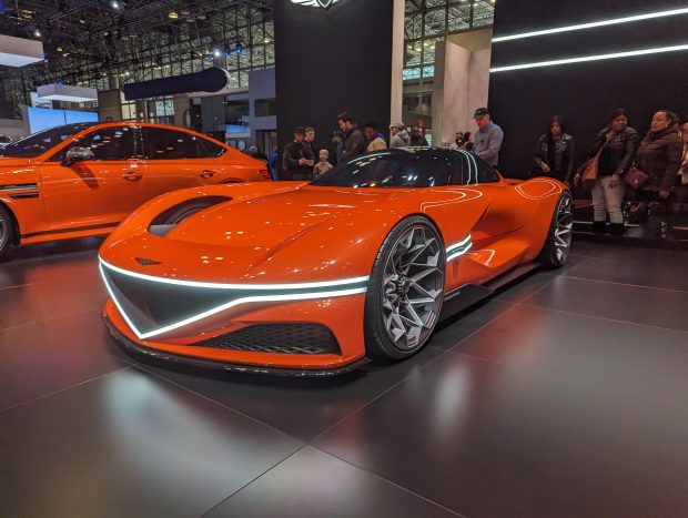 Genesis Magma concept car on display at the 2024 New York International Auto Show.